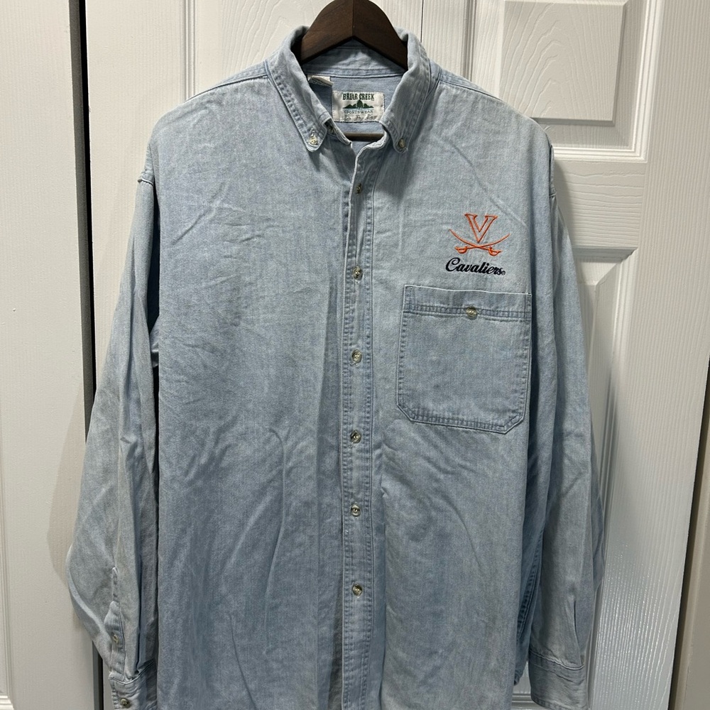 VINTAGE Virginia Cavaliers Denim Shirt - Size XL